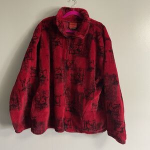 Women’s Black Mountain Sweater Full Zip 2X Cardinals Birds Made in USA